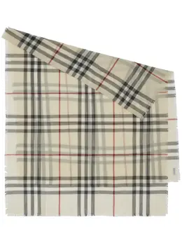 Burberry: Бежевый шарф Vintage Check