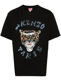 Kenzo: Хлопковая футболка  Tiger Head