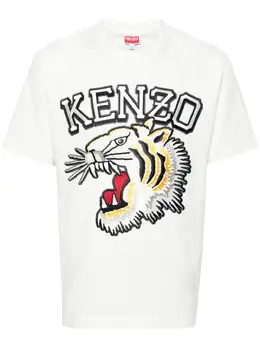 Kenzo: Хлопковая футболка  Tiger