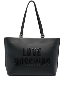 Love Moschino: Чёрная сумка-шоппер 