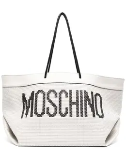 Moschino: Сумка-шоппер с принтом 