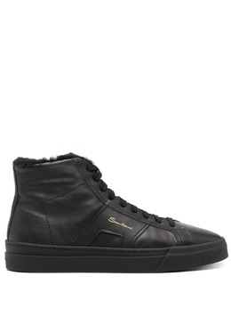 Santoni: Чёрные кроссовки 