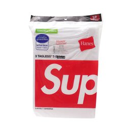 Supreme: Белая футболка  Hanes