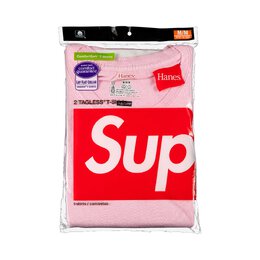 Supreme: Розовая футболка  Hanes