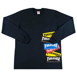 Supreme: Тёмная футболка  Thrasher