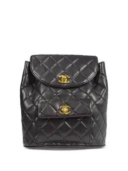 CHANEL Pre-Owned: Чёрный рюкзак 