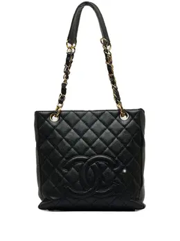 CHANEL Pre-Owned: Чёрная сумка-шоппер