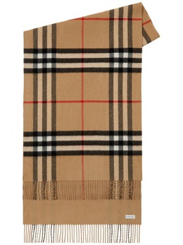 Burberry: Бежевый шарф 