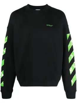 Off-White: Свитшот  Diag Stripe в полоску