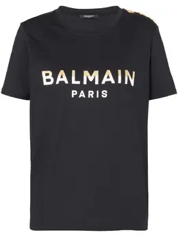 Balmain: Футболка на пуговицах 