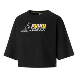 PUMA: Чёрная футболка  Peanuts