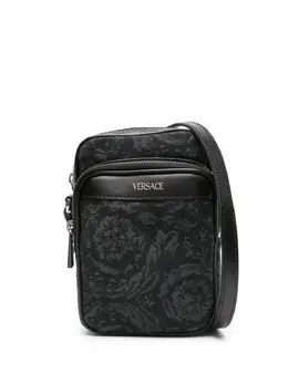 Versace: Чёрная сумка через плечо  Barocco