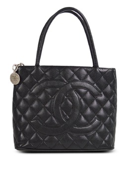 CHANEL Pre-Owned: Чёрная сумка-шоппер 