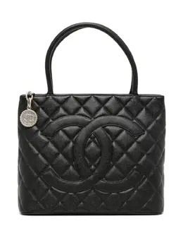 CHANEL Pre-Owned: Чёрная сумка-шоппер 