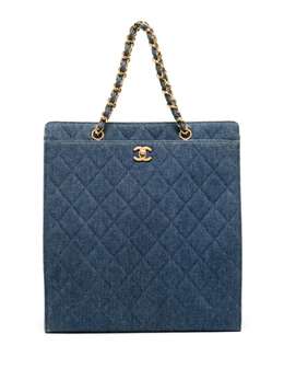 CHANEL Pre-Owned: Голубая сумка-шоппер 