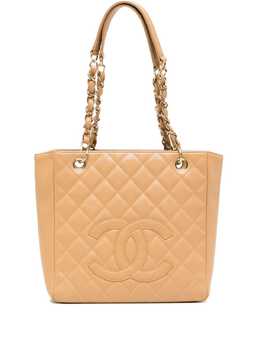 CHANEL Pre-Owned: Бежевая сумка-шоппер 