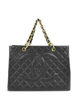 CHANEL Pre-Owned: Чёрная сумка-шоппер 