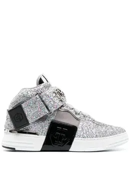 Philipp Plein: Серебристые кроссовки 