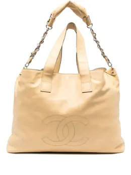 CHANEL Pre-Owned: Жёлтая сумка-шоппер 