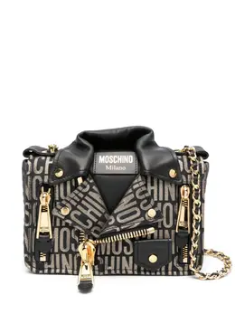 Moschino: Сумка  Biker с принтом