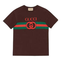 Gucci: Хлопковая футболка  Interlocking G