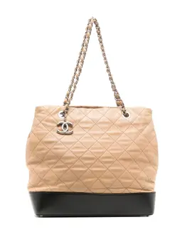 CHANEL Pre-Owned: Бежевая сумка-шоппер 