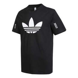 Adidas: Чёрная футболка  Originals Trefoil