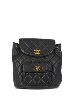 CHANEL Pre-Owned: Чёрный рюкзак 