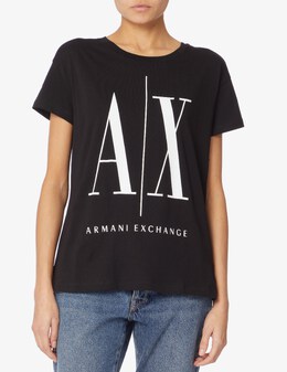 Armani Exchange: Чёрная футболка  Icon