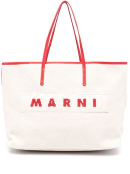 Marni: Белая сумка-шоппер 
