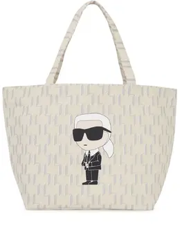 Karl Lagerfeld: Сумка-шоппер  Ikonik Monogram с принтом