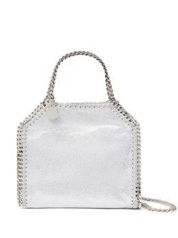 Stella McCartney: Серебристая сумка-шоппер Tiny Falabella