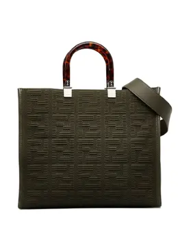 Fendi Pre-Owned: Зелёная сумка-шоппер