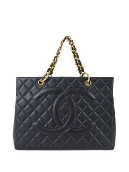 CHANEL Pre-Owned: Чёрная сумка-шоппер 
