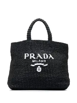 Prada Pre-Owned: Чёрная сумка-шоппер