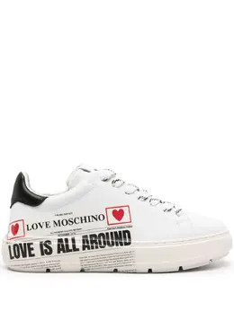 Love Moschino: Белые кроссовки 