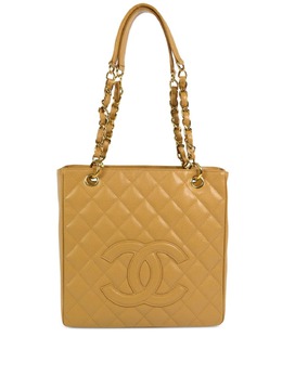 CHANEL Pre-Owned: Бежевая сумка-шоппер 