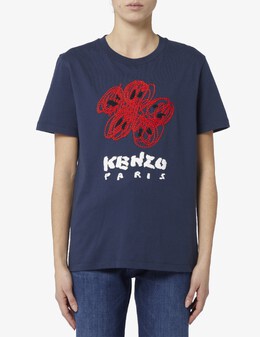 Kenzo: Синяя футболка 