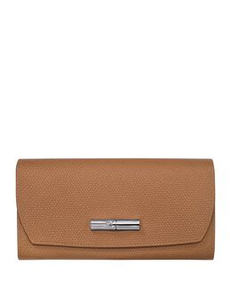 Longchamp: Коричневый кошелёк Roseau