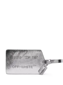 Off-White: Серебристый клатч  Zip Tie