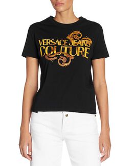 Versace Jeans Couture: Чёрная футболка