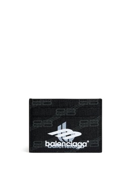 Balenciaga: Чёрный картхолдер BB