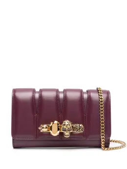 Alexander McQueen: Бордовый клатч  Skull