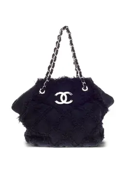 CHANEL Pre-Owned: Чёрная сумка-шоппер 
