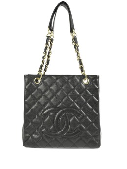 CHANEL Pre-Owned: Чёрная сумка-шоппер 