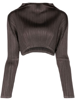 Pleats Please Issey Miyake: Коричневый топ 