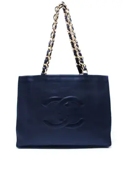 CHANEL Pre-Owned: Чёрная сумка-шоппер 