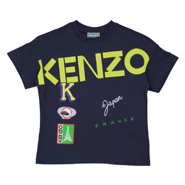 Kenzo: Синяя футболка Tiger