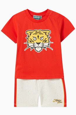 Kenzo: Шорты Tiger с принтом