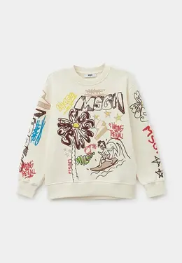 MSGM Kids: Бежевый свитшот